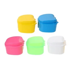 5 Pcs Leakproof Denture Soaking Container Orthodontic Retainer Holder Case