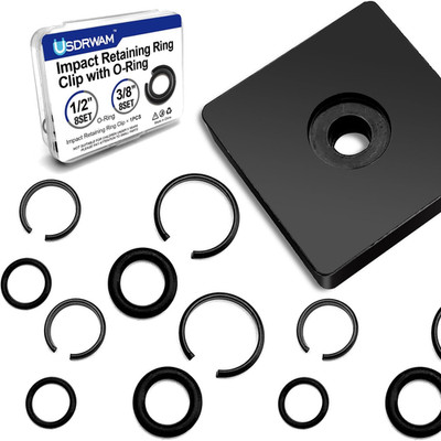 8 Sets 1/2'' and 8 Sets 3/8'' Impact Retaining Ring Clip with O-Ring Impact Fricti