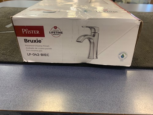 Pfister Bruxie Single-Handle 1-Hole Bathroom Faucet w/ Deckplate, CHROME - Picture 2 of 3