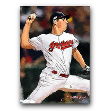Trevor Bauer #2 Art Card Limited 22/50 Edward Vela Signed (Cleveland Indians)