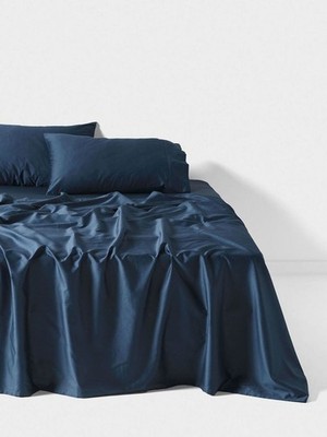 Linen House Augusta Sheet Set (Navy) - Single