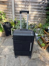Jony medium black hard shell suitcase 4 wheel spinner check in luggage
