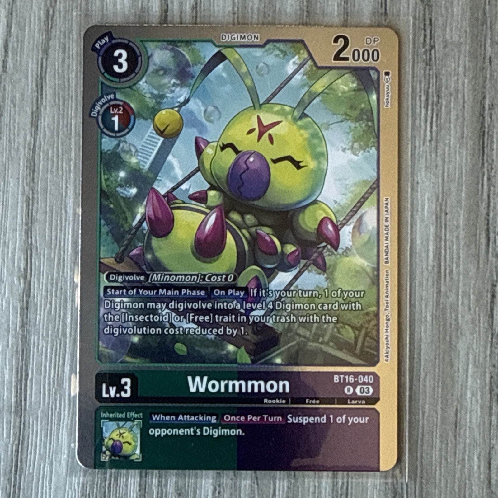 Digimon Trading Card Game Beginning Observer 16 Wormmon BT16-040 R | NM