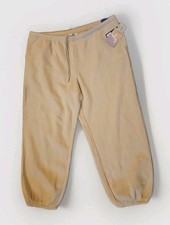 Women  s JoyLab Fleece Jogger Sweatpants Cream XXL Mid-Rise Cinched Ankle Lounge