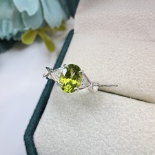 Peridot Ring, Birthstone Ring, 925 Sterling Silver, August Birthstone