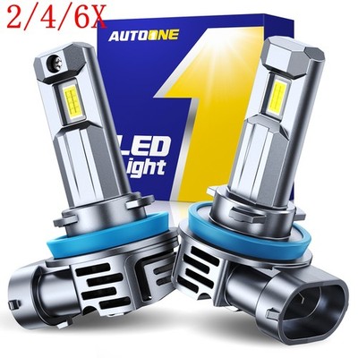 2/4/6X H11 H8 H9 LED Headlight Kit High Low Beam Bulbs Super Bright 6500K White