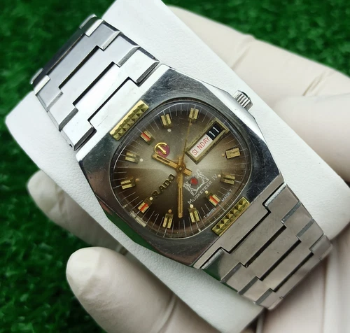 RARE RADO MUSKTEER IV TV SQUARE WATCH AUTOMATIC 70s RARE SILVER SWISS MADE