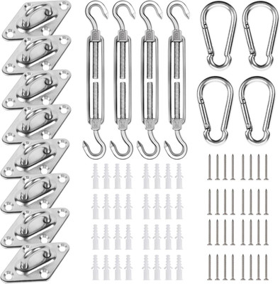 Shade Sail Hardware Kit 6 Inch for Triangle Rectangle Sun Shade Sail Installatio