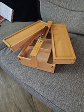 7 Elements -Wood Multi-Function Artist Tool  Brush Storage Box 13.5 x 9.5 x 5.5