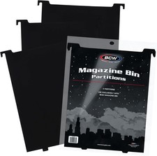 BCW Magazine Bin Partitions 3-Pack Black Plastic