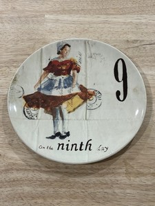Williams Sonoma 12 Days of Christmas  Plate. Day 9, Ladies Dancing.