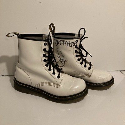 Dr Martens 1460W Signed Haley Williams Paramore Autograph White Boots Womens 7