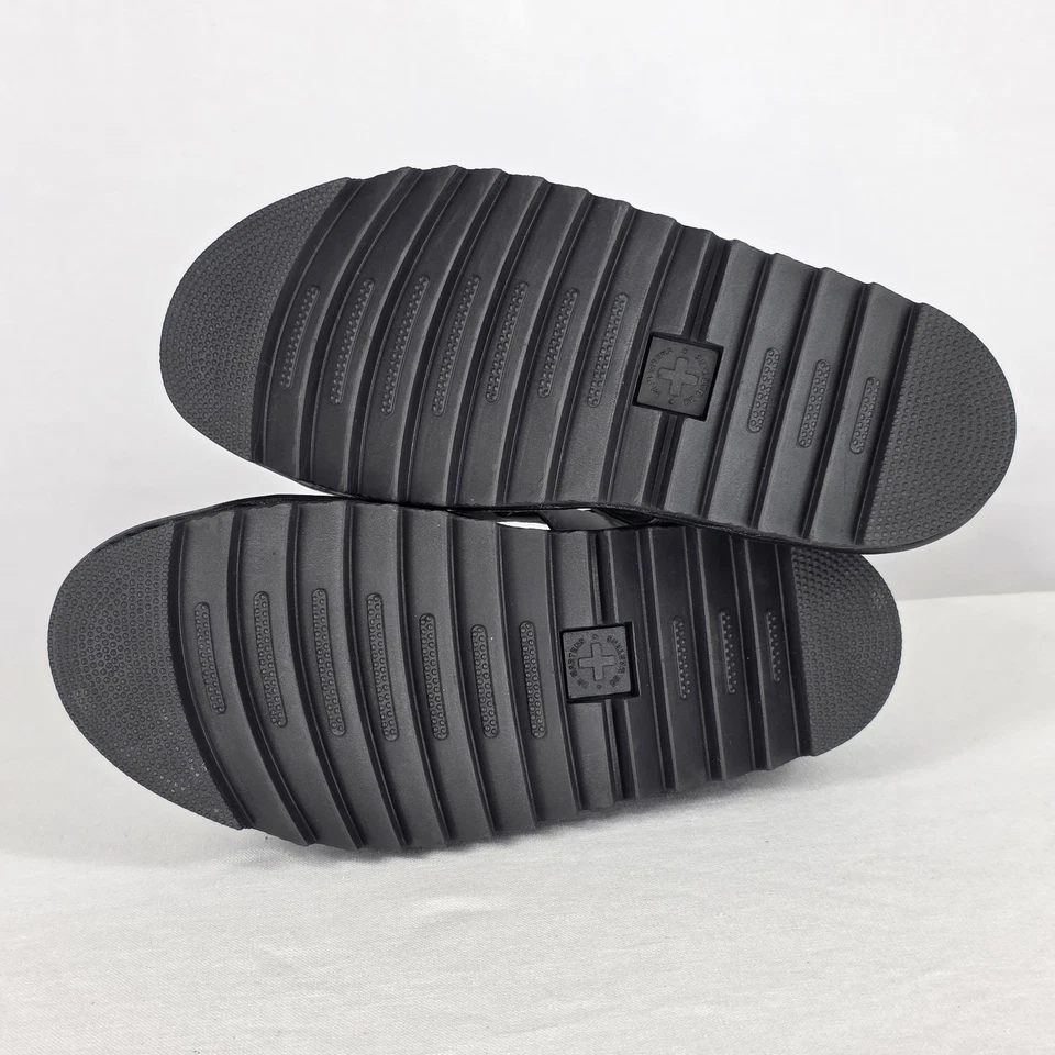 Sandalias Dr Martens Talla 8 Yelena Negro Blanco Cuero Plataforma Gruesas Tiras Foto 4 de 4