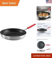 Heavy-Duty 14-Inch Red Fry Pan, Nonstick Coating, Oven Safe