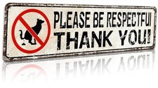 Please Be Respectful Sign No Dog Pooping or Peeing Sign for Yard  Dog Sign