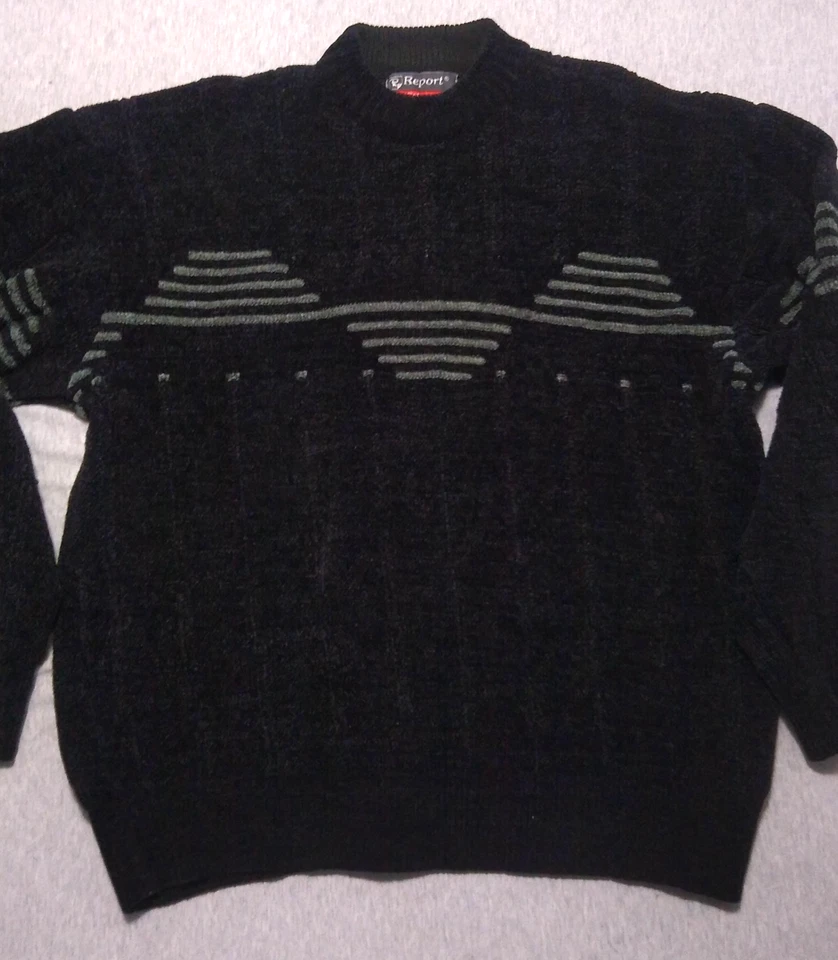 Report Collection Sweater Acrylic Black Long Sleeve Medium Ribbed Made in Turkey - Image 3 of 4