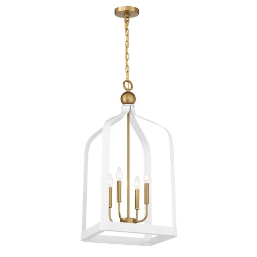 Savoy House 7-7802-4 Sheffield 4 Light 15"W Taper Candle Pendant - White / Warm - Picture 10 of 11