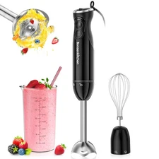 Bonsenkitchen Immersion Blender Handheld, 12-Speed and Turbo Hand Blender Ele...
