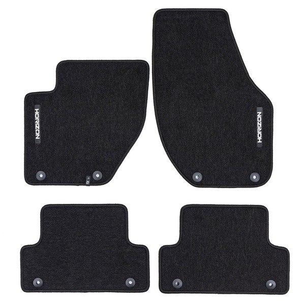 Velours FußMatten FüR Volvo V40 II 2012-2019 Autoteppich Automatten Schwarz 4Tlg-image