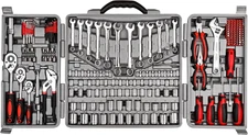 205 Piece Ratchet Wrench Tool Set 1/4" & 3/8" & 1/2" Drive with Sae/Metric Socke