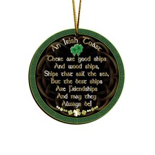 St. Patrick's Day Irish Pride Proud to Be Irish Wooden Ornament, Irish Blessi...