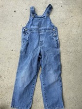 LL Bean Signature Overalls OY434 X-small Youth Kids Blue Denim Work Wear Play 