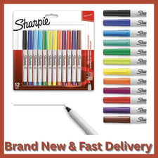 Sharpie Permanent Markers Ultra Fine Point Assorted Colors 12 Count Set