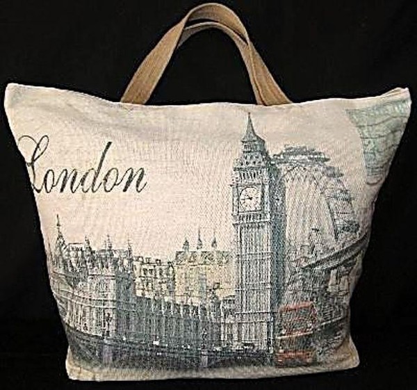 Tasche London Beutel UmhäNgetasche Shopper Vintage Handtasche Einkaufstasche-image