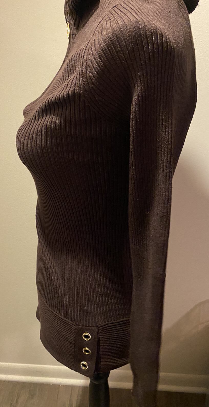 Cache Studded Zip Brown Jacket Size Large - image 7