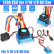 120A Waterproof Brushless ESC For 1/10 1/8 RC Car Electric Speed Crawler Motor