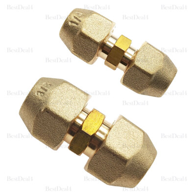 New 2PCS Pipe Extension Joint Connector Set For Copper Pipe Dia 1/4'' and 3/8'' US