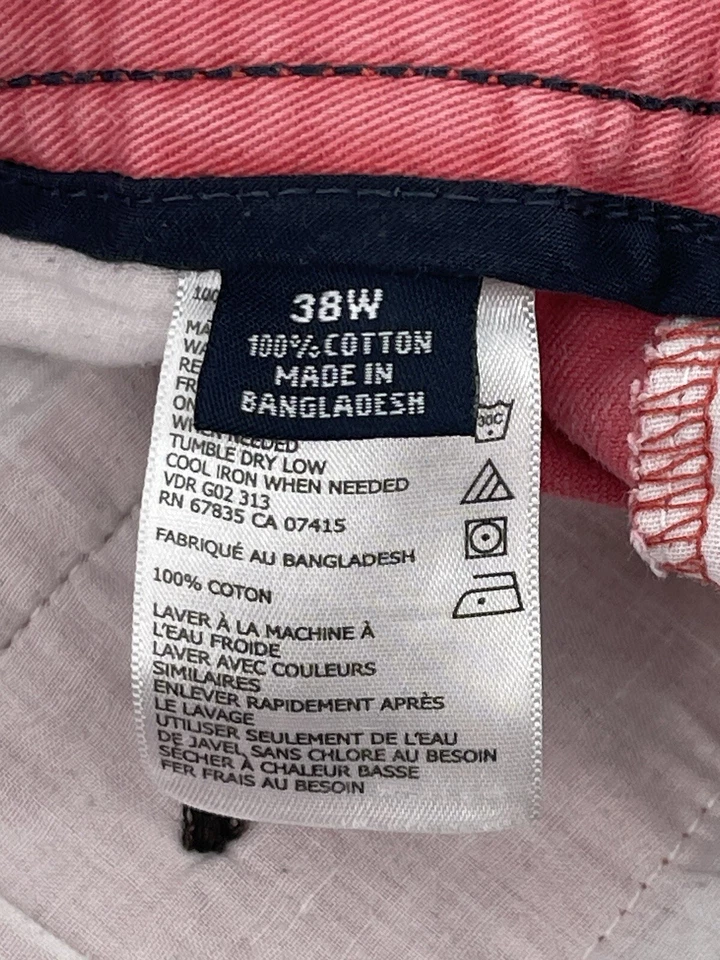 Pantalones Cortos Chinos Clásicos Nautica De Colección Para Hombre Talla 38 Rosa 9” Entrepierna Envío Gratis Foto 4 de 4