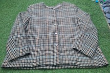 Vintage Plaid Jacket Pure New Wool Cromford Mill Vgc Ladies Size Uk 14