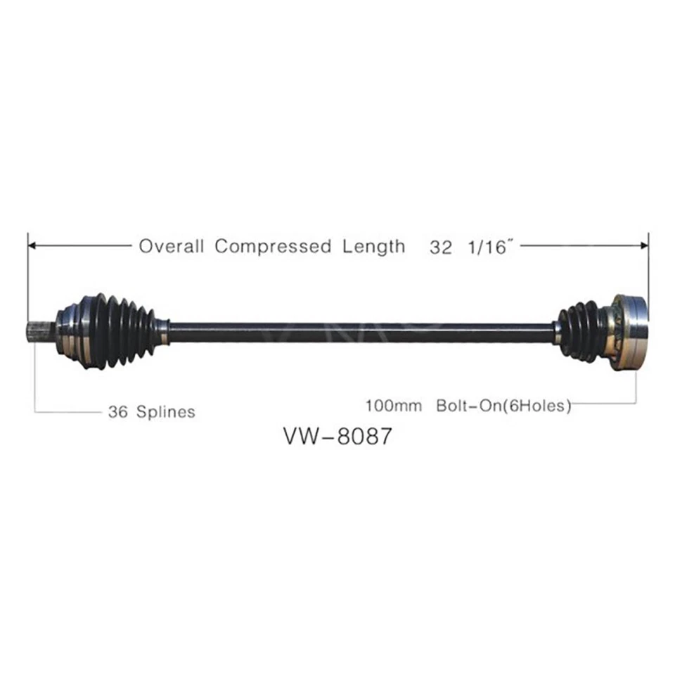 Junta de eje CV delantero izquierdo derecho SurTrack para 05-10 Volkswagen Jetta L5 Foto 2 de 4