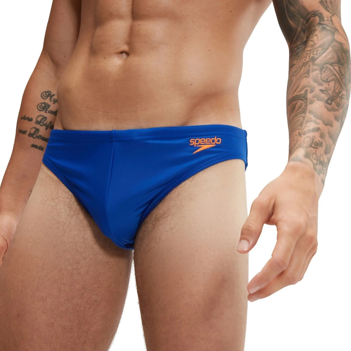SPEEDO MENS SOLAR 5cm SWIMMING BRIEFS.BLUE ENDURABRITE SWIM TRUNKS SWIMMERS S24