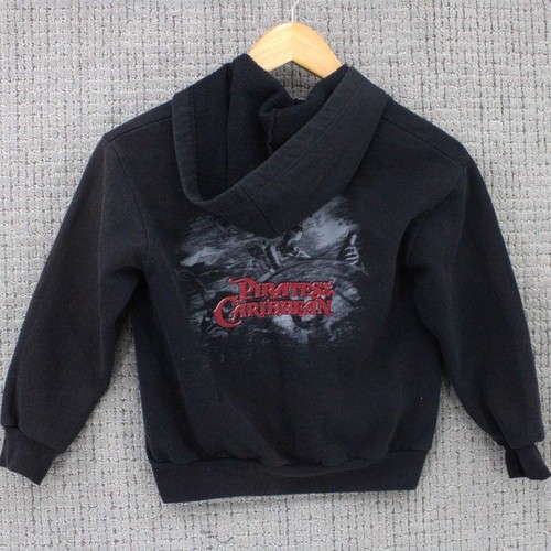 Vintage Disney Hoodie Sweatshirt Kids Youth Small Black Pirates of the Caribbean - Picture 2 of 9
