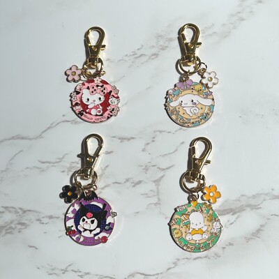 Niedlicher Cartoon Kuromi Hello Kitty Emaille Schlüssel Anhänger Taschenanhänger & Geschenktüte