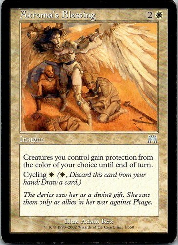 Akroma S Blessing Magic The Gathering Onslaught Card Light Play X1 Ebay