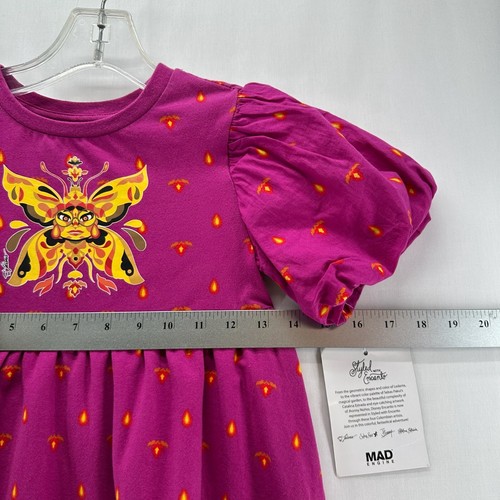 Disney Dress Girls Sz S Encanto Shift Tiered Puff Sleeve Cotton Blend Pink - Picture 11 of 12