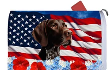German Shorthair Pointer Patriotic Mail Box Cover