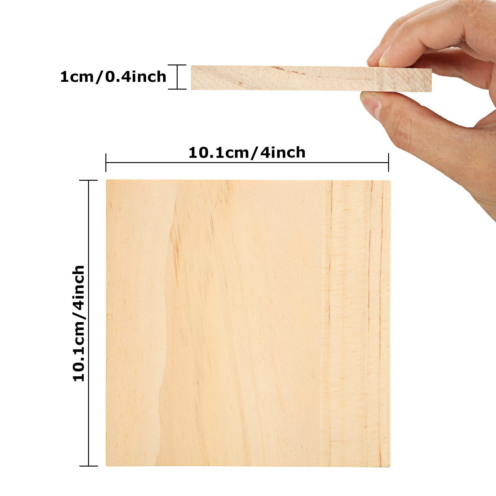 Acrux7 24 Pack 4x4 Inch Wood Squares for Paintings, Unfinished Wood ...