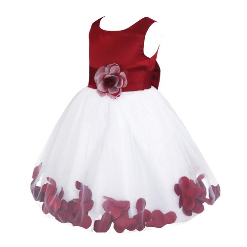 Kids Flower Girls Dress Bowknot Wedding Baptism Christening Tutu Dresses Gown - Picture 86 of 132