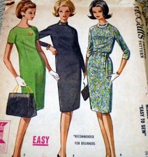  LOVELY VTG 1960s DRESS McCALLS Sewing Pattern 12/32