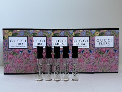 5 X GUCCI FLORA Gorgeous Gardenia Eau de Parfum Perfume SAMPLES 0.05oz Each
