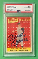 1958 TOPPS MICKEY MANTLE ALL STAR AUTO AUTOGRAPH #487 PSA/DNA AUTHENTIC YANKEES