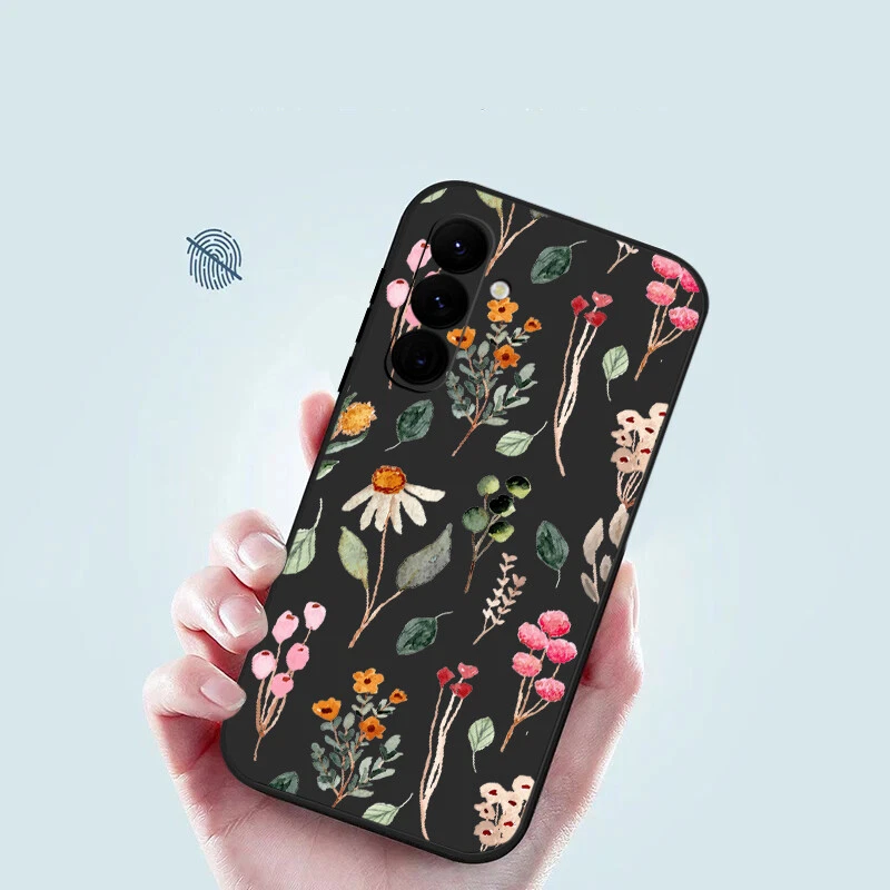 Phone Case For Samsung S25 S24 FE S23 Ultra A55 A15 Flower ShockProof Slim Cover
