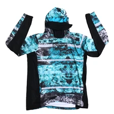 Pelagic Exo-Tech Hooded Open Seas Fishing Shirt Men Medium Blue Black