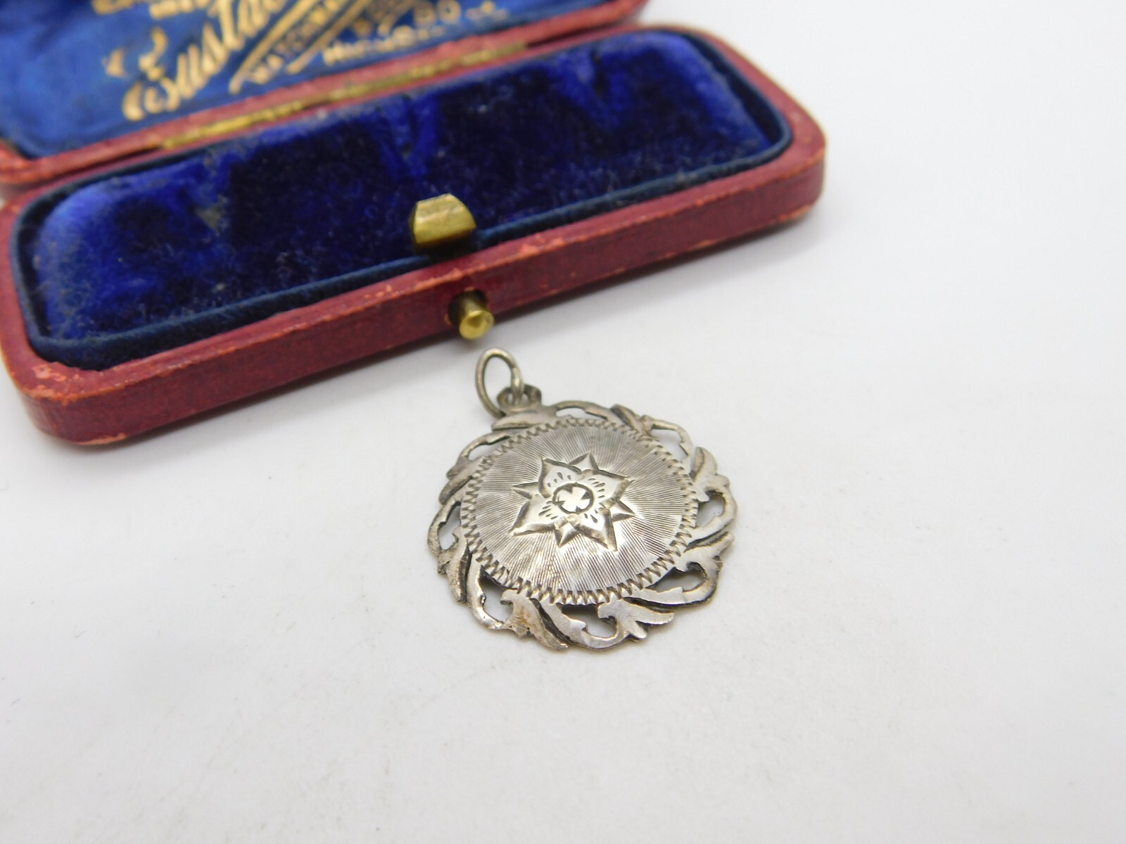 Sterling Silver Star Pattern Drop Charm Pendant V… - image 2