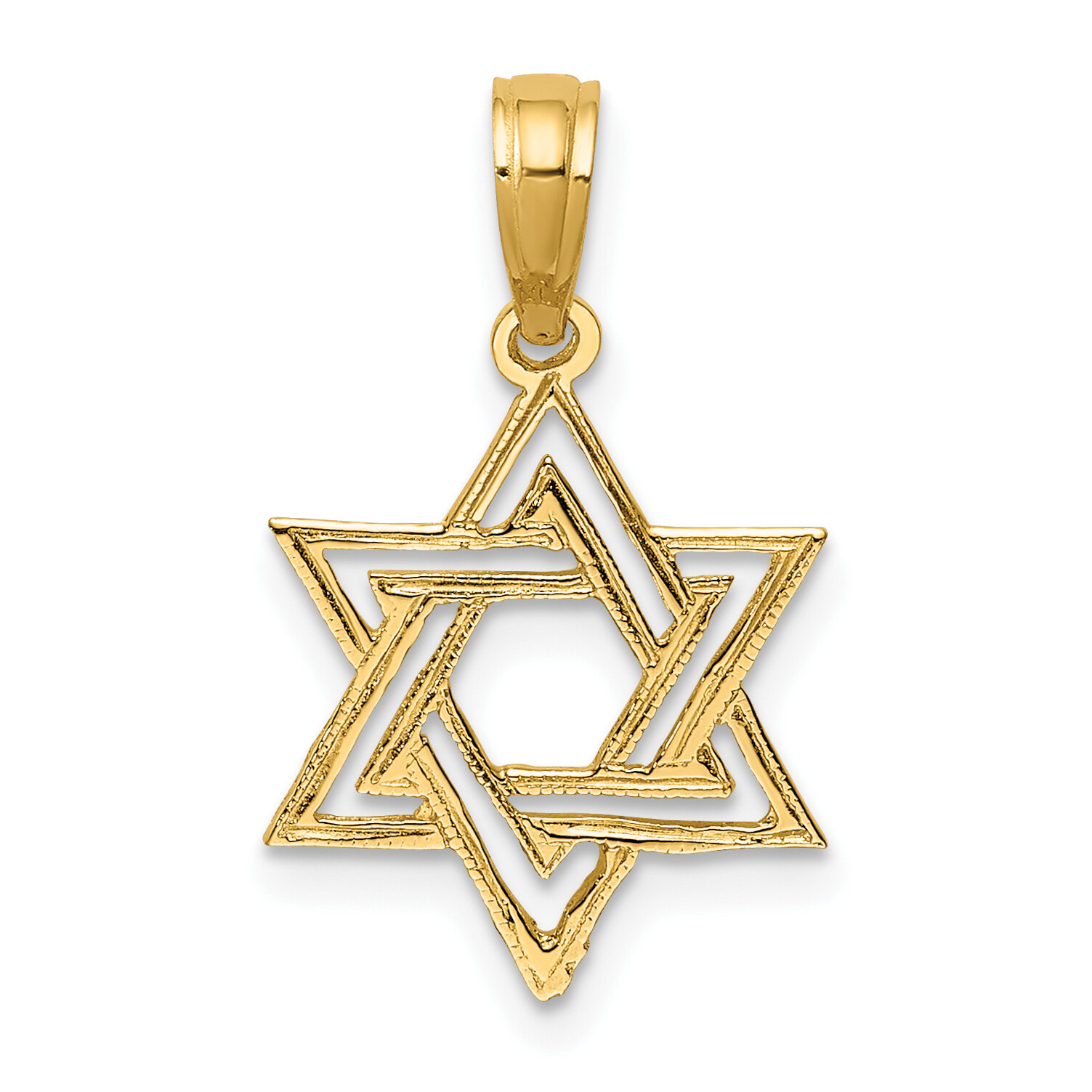 Avariah Solid 10K Yellow Gold Polished Star Of David Charm - 19.1mm