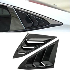 For Honda Civic 2016-2021 Quarter Window Louver Cover ABS Rear Side Carbon Look